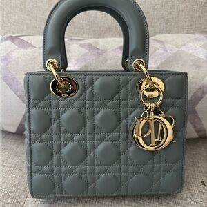 Gray Quilted Handbag